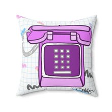 Load image into Gallery viewer, 80's Dial Up Phone Spun Polyester Square Pillow