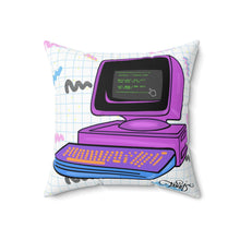 Load image into Gallery viewer, 80's computer Spun Polyester Square Pillow