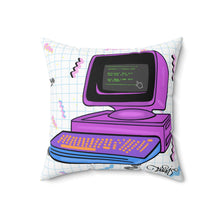 Load image into Gallery viewer, 80's computer Spun Polyester Square Pillow