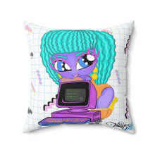 Load image into Gallery viewer, 80's Computer BB Spun Polyester Square Pillow