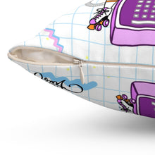 Load image into Gallery viewer, 80's Dial Up Phone BB Spun Polyester Square Pillow