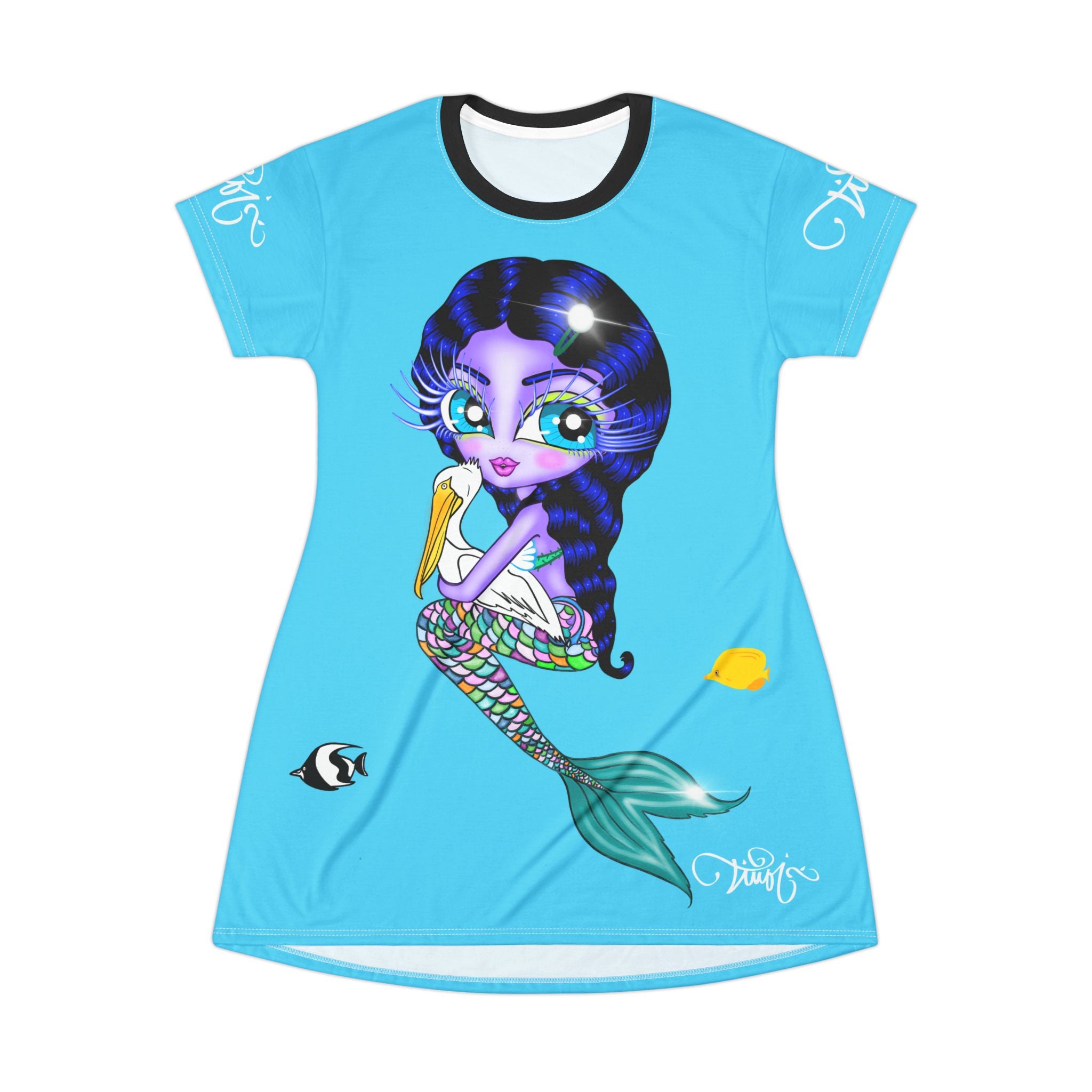 Bright Eyes Mermaid T-Shirt Dress – TIMOI