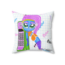 Load image into Gallery viewer, 80's Cordless phone BB Spun Polyester Square Pillow