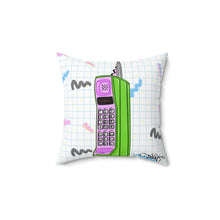 Load image into Gallery viewer, 80's Retro Cordless Phone Spun Polyester Square Pillow