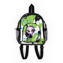 Load image into Gallery viewer, Clear Stadium Backpack — Cute Kawaii Calo Doll Splash Design, Transparent Game Day Bag