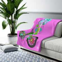 Load image into Gallery viewer, Bunny Good Luck Sherpa Fleece Blanket