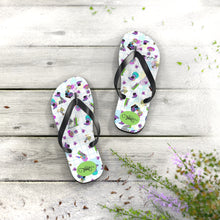 Load image into Gallery viewer, 80's BBs All Over Print White Flip Flops