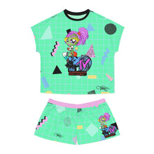 Load image into Gallery viewer, 80's MTV BB Women's All Over Print Short Pajama Set