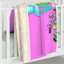 Load image into Gallery viewer, Bunny Good Luck Sherpa Fleece Blanket