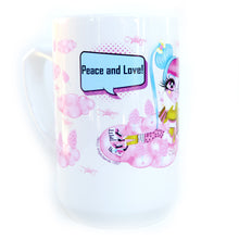 Load image into Gallery viewer, Tootsie "Peace and Love" Litho Printed 12 oz. Ceramic Coffee Mug