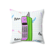 Load image into Gallery viewer, 80&#39;s Retro Cordless Phone Spun Polyester Square Pillow
