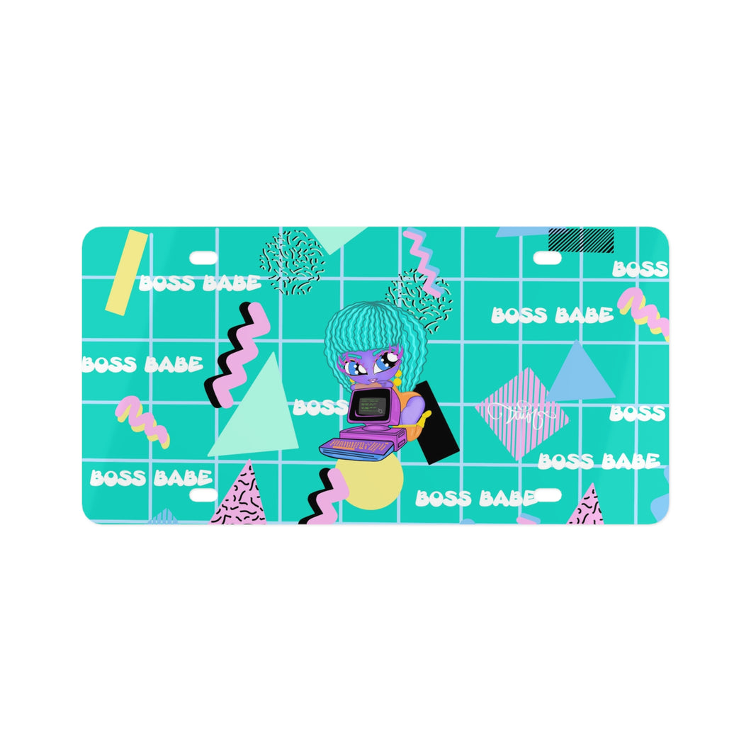 Boss Babe 80's Computer BB License Plate