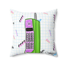 Load image into Gallery viewer, 80&#39;s Retro Cordless Phone Spun Polyester Square Pillow
