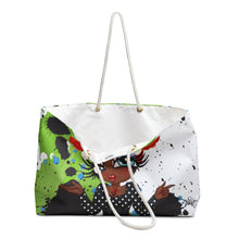 Load image into Gallery viewer, Weekender Bag — Bold Red-Haired Briana Diva Graphic Travel Tote
