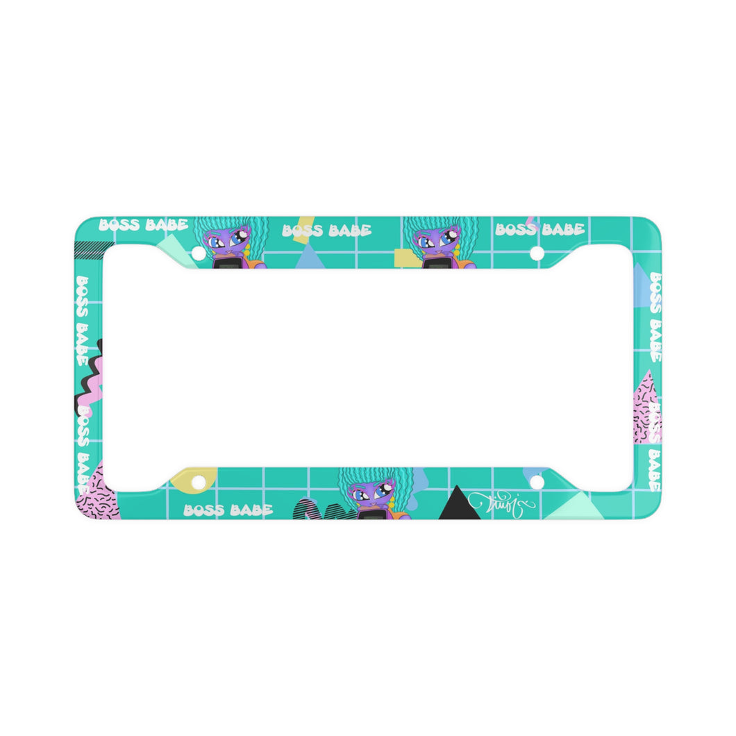 Boss Babe 80's Computer BB License Plate Frame