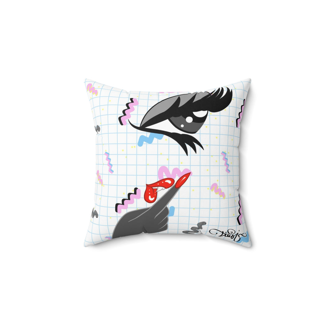 Retro Vampire BB 2 Spun Polyester Square Pillow