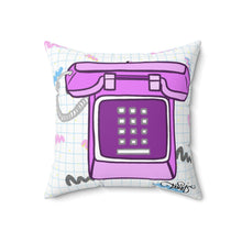 Load image into Gallery viewer, 80&#39;s Dial Up Phone Spun Polyester Square Pillow
