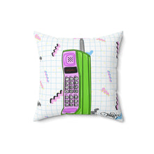 Load image into Gallery viewer, 80&#39;s Retro Cordless Phone Spun Polyester Square Pillow
