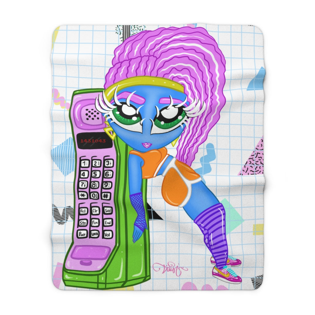 80's Cordless Phone BB Sherpa Fleece Blanket