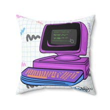 Cargar imagen en el visor de la galería, 80&#39;s computer Spun Polyester Square Pillow
