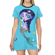 Load image into Gallery viewer, Bright Eyes Mermaid T-Shirt Dress
