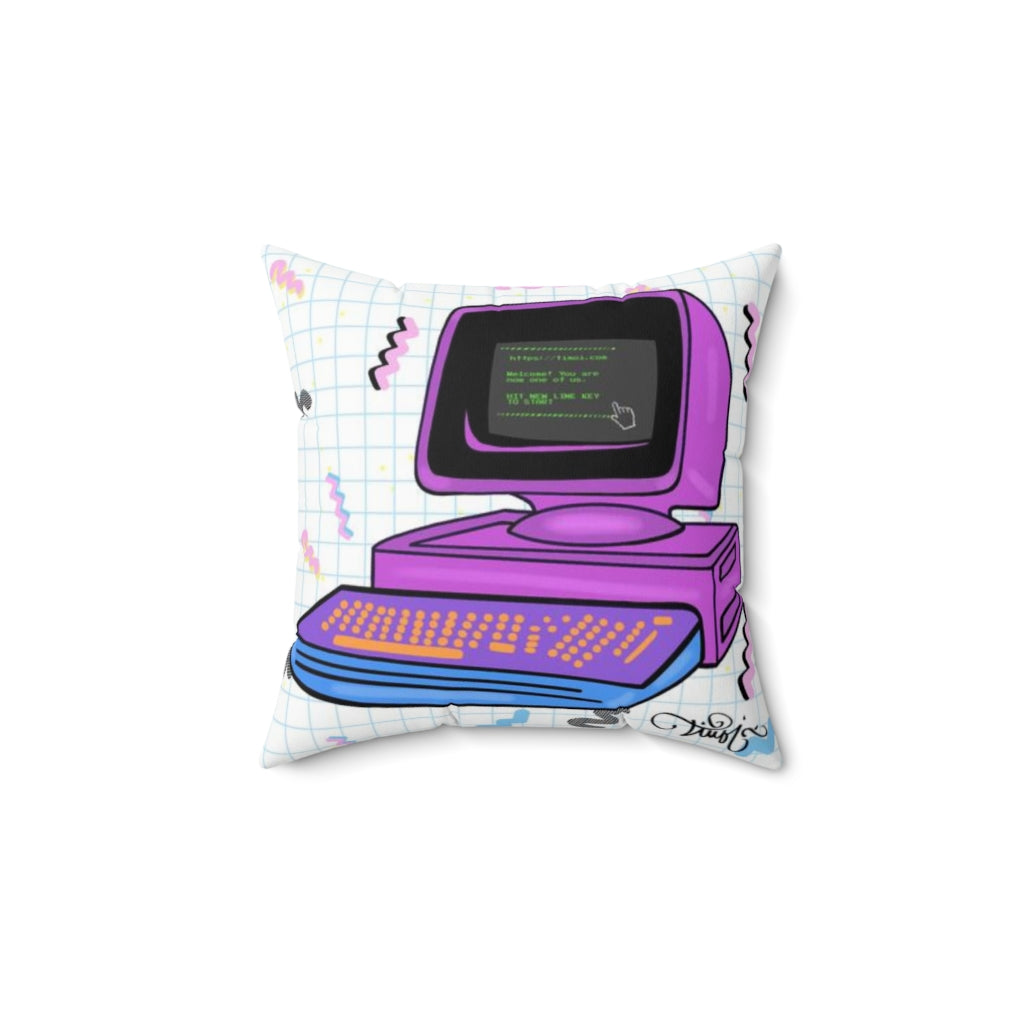 80's computer Spun Polyester Square Pillow