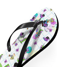Load image into Gallery viewer, 80&#39;s BBs All Over Print White Flip Flops
