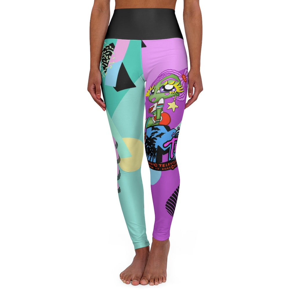 80's Computer BB High Waisted Yoga Leggings