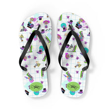 Load image into Gallery viewer, 80&#39;s BBs All Over Print White Flip Flops
