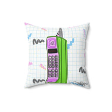 画像をギャラリービューアに読み込む, 80&#39;s Retro Cordless Phone Spun Polyester Square Pillow
