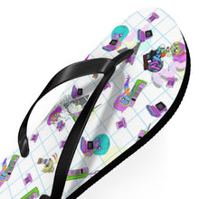 Load image into Gallery viewer, 80&#39;s BBs All Over Print White Flip Flops
