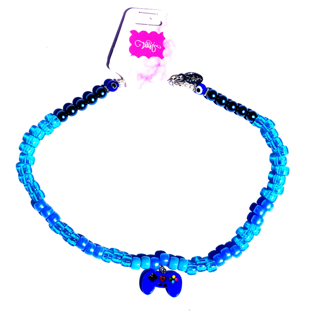 Blue Game Controller and Evil Eye Necklace CKDCi2202126