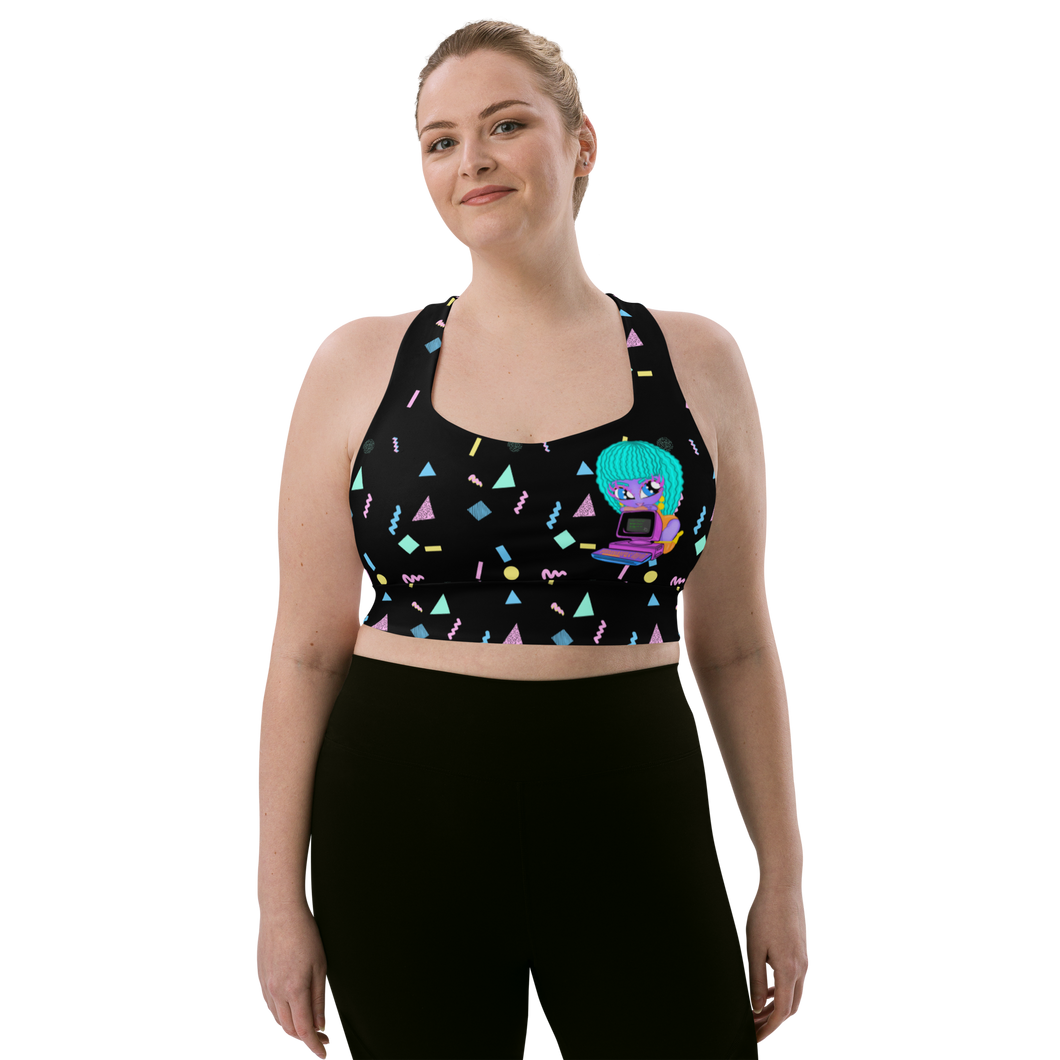 80s Computer BB Longline sports bra