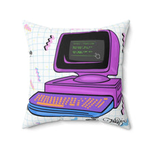 Cargar imagen en el visor de la galería, 80&#39;s computer Spun Polyester Square Pillow

